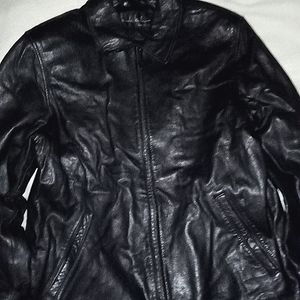 Designer Nicole Miller black leather jacket men's medium